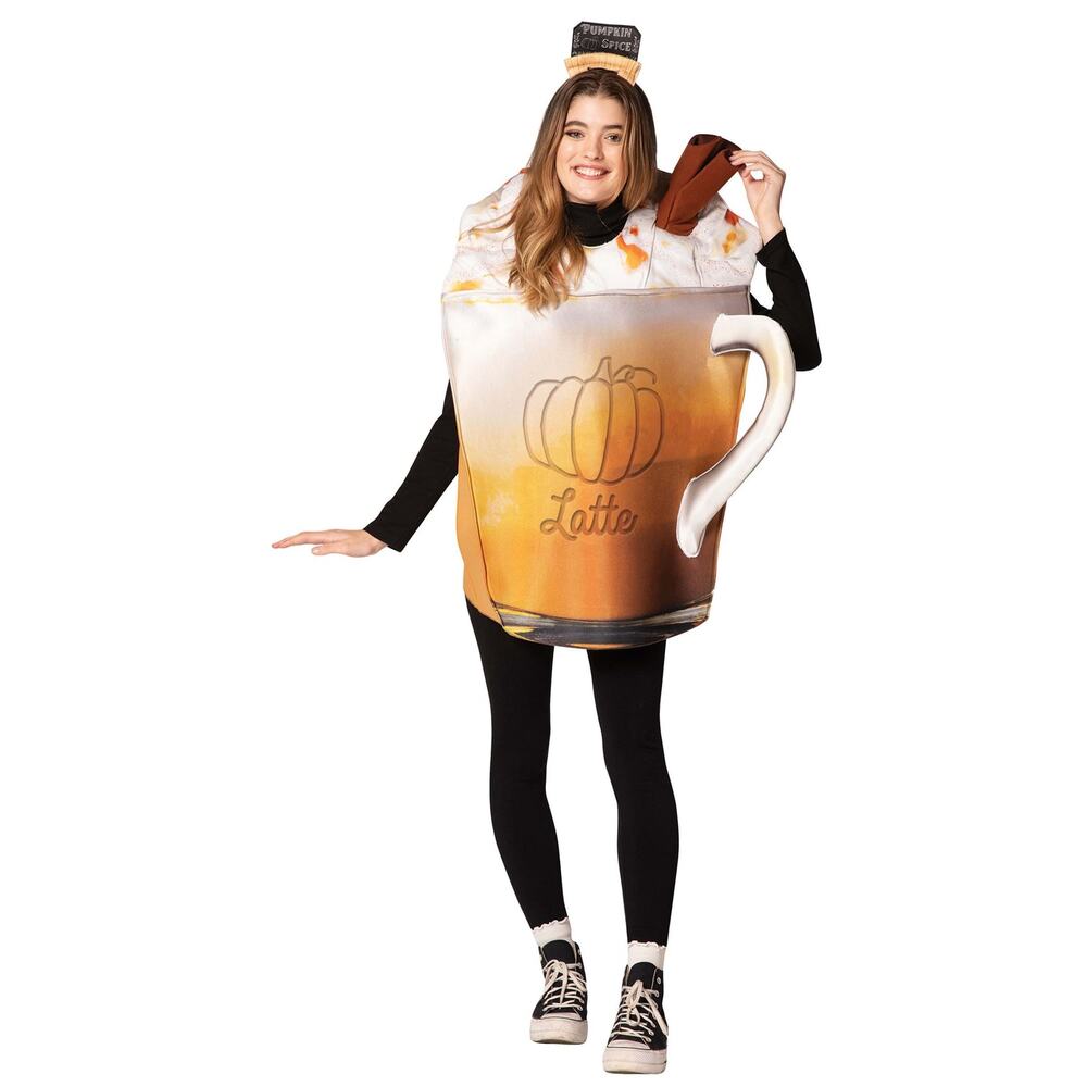 Pumpkin Spice Latte Adult Fancy Dress Costume | Beverage Fancy Dress Costume NWT